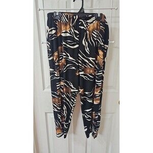 Vintage Made in USA Horse and Zebra Print High Waisted Trousers Large